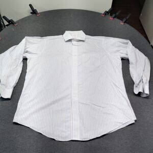 Brooks Brothers Tradition Fit Mens 16-35 blue stripe dress / casual shirt